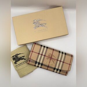 NEW BURBERRY HARRIS LONG WALLET CHECK PATTERN PRINT